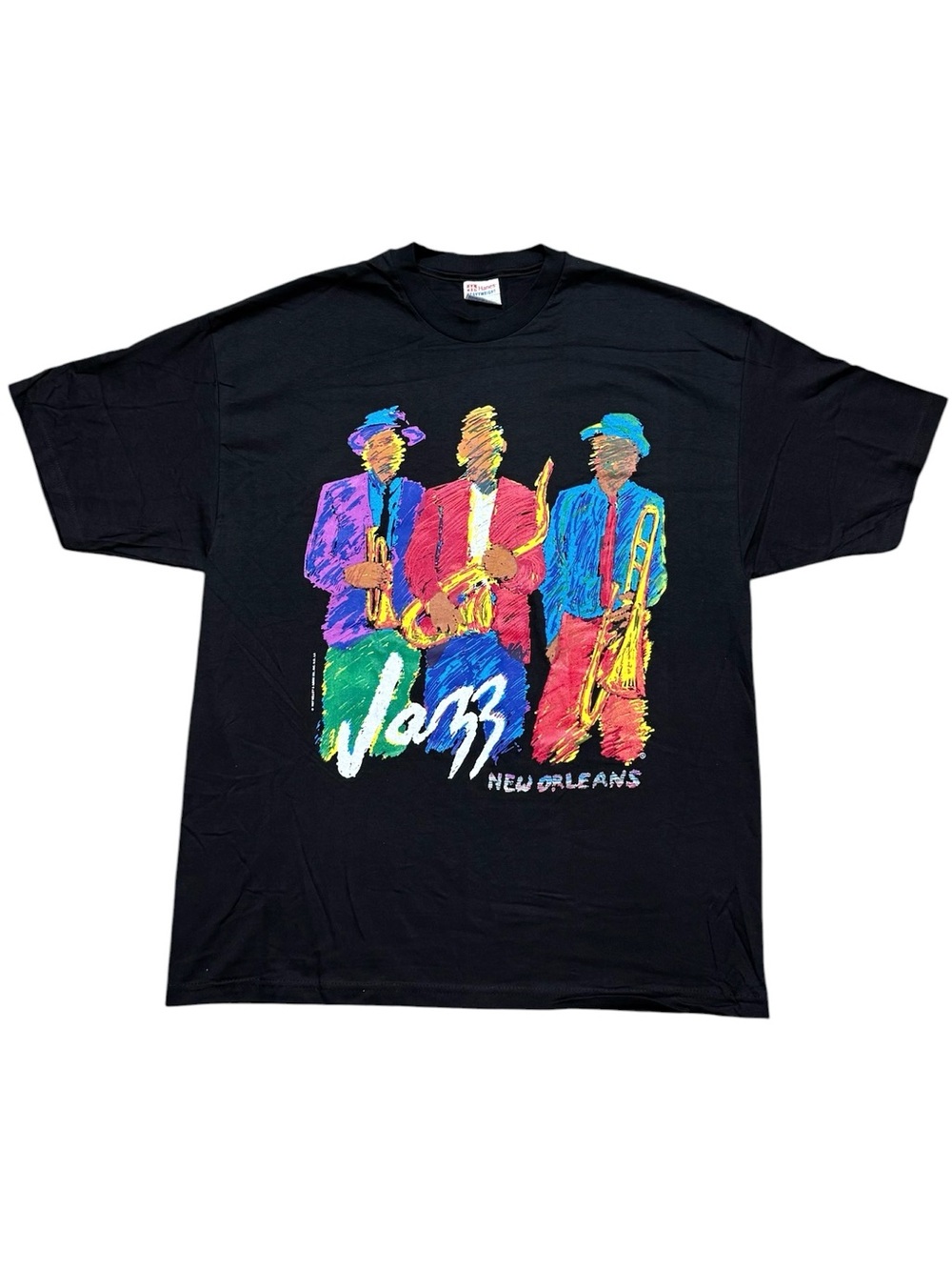 90’s Vintage New Orleans Jazz T-Shirt Tee Shirt Colorful XL